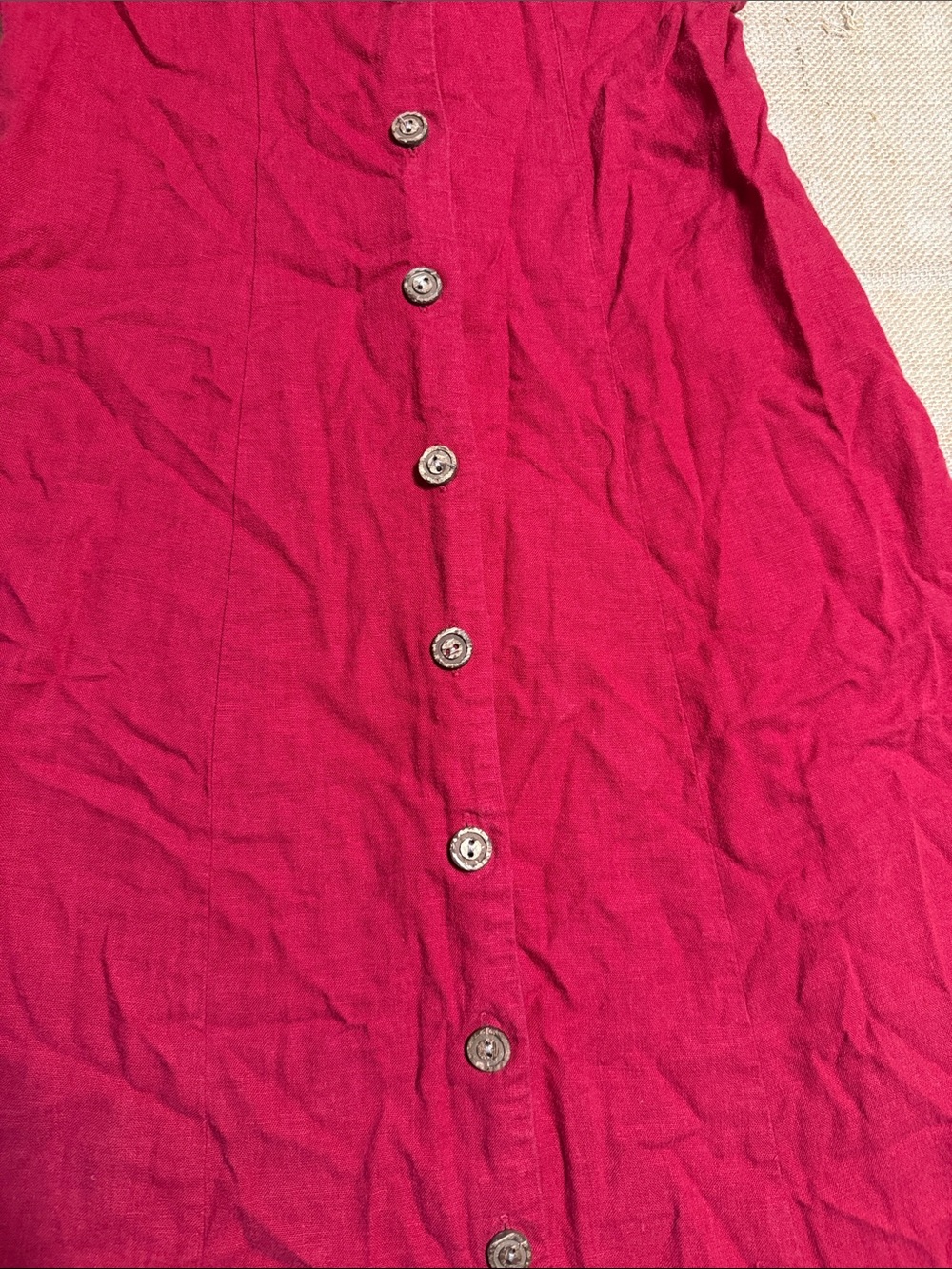 Christopher & Banks Red Sleeveless Maxi Button-Front Dress - Picture 2 of 6